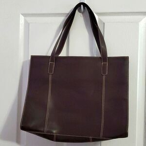 Wilson Leather Pelle Studio Brown Utility Functional Career Shoulder Tote Bag